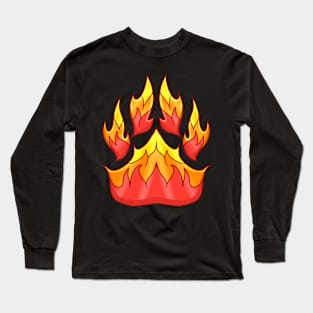 Fire Paw Print Long Sleeve T-Shirt